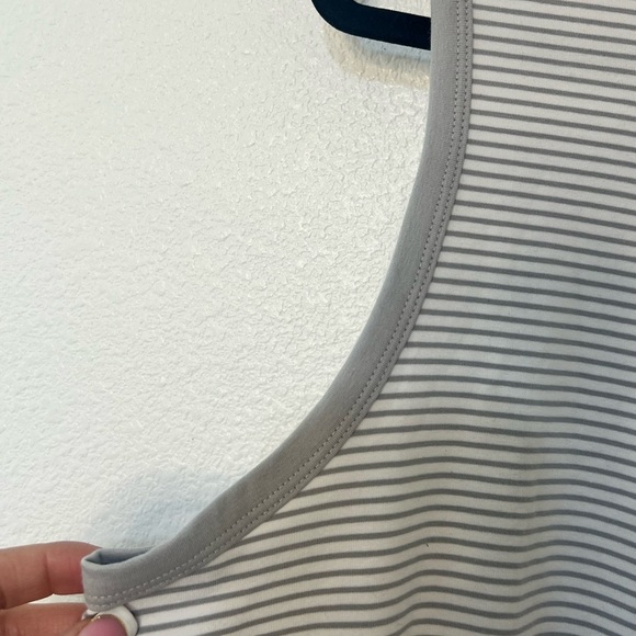 Gray and White Striped Tank Top Dress - Picture 5 of 6